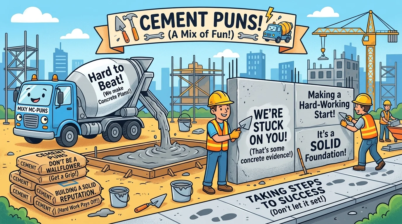 Funny Cement Puns